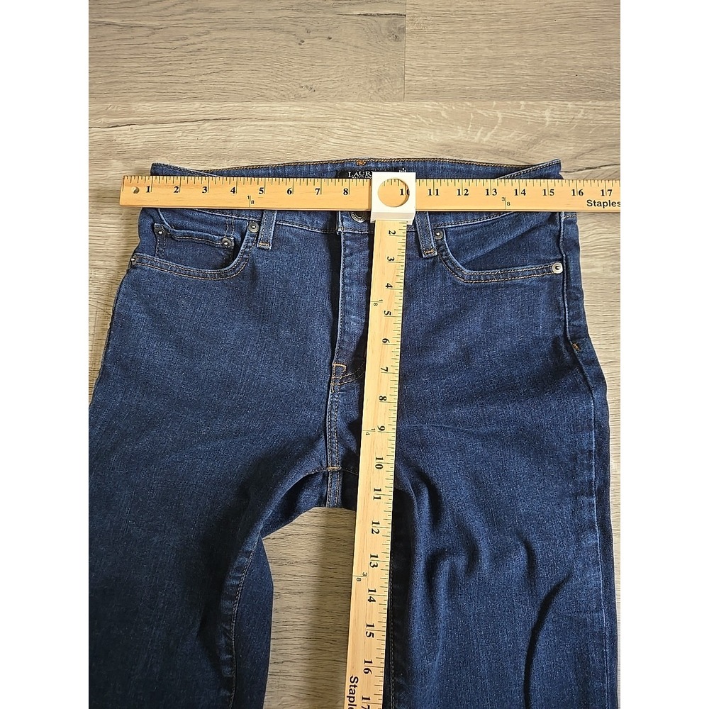 Lauren Ralph Lauren Women's Black Label Fray Hem Denim Jeans Sz 10 Straight Leg - Picture 4 of 8